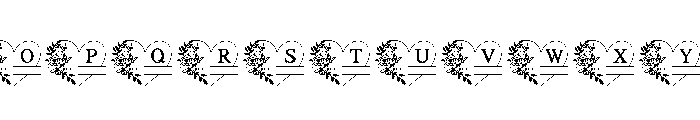 Heart Rose Monogram Font UPPERCASE