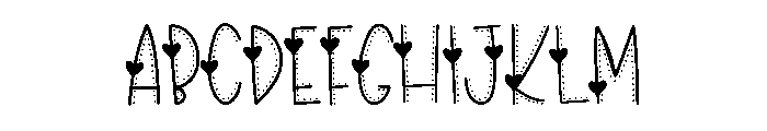 Heart Stitch Font UPPERCASE