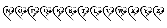 Heart flower monogram Font UPPERCASE