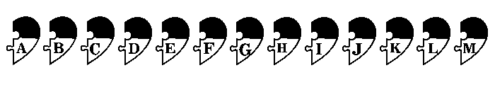 Heart puzzle FONT