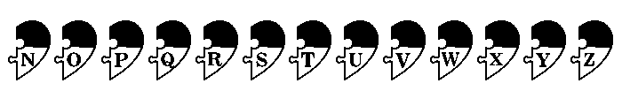 Heart puzzle Font LOWERCASE
