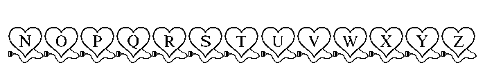 HeartLink Monogram Font LOWERCASE