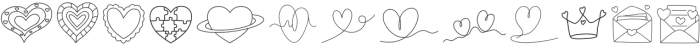 Heart Doodle Regular otf (400) Font UPPERCASE