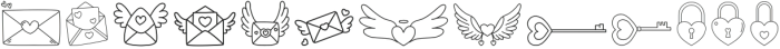 Heart Doodle Regular otf (400) Font UPPERCASE