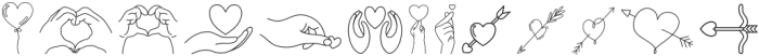 Heart Doodle Regular otf (400) Font LOWERCASE