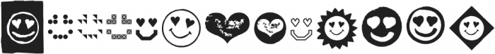 Hearts Love Smile Icons otf (400) Font LOWERCASE