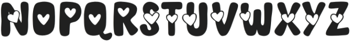 Hearts love Regular otf (400) Font UPPERCASE