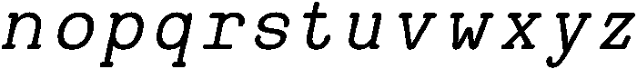 Heaven Mono Italic otf (400) Font LOWERCASE