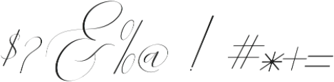 Heavenly italic Italic otf (400) Font OTHER CHARS