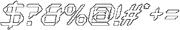 Hecolle Pixel Outline otf (400) Font OTHER CHARS