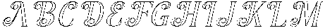 Hello Rainbow Outline Slant 12 Regular otf (400) Font UPPERCASE