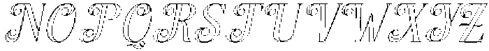 Hello Rainbow Outline Slant 12 Regular otf (400) Font UPPERCASE