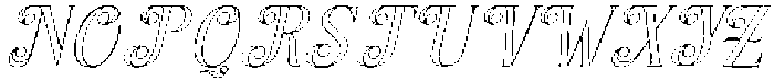 Hello Rainbow Outline Slant 14 Regular otf (400) Font UPPERCASE