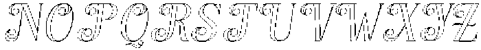 Hello Rainbow Outline Slant 8 Regular otf (400) Font UPPERCASE
