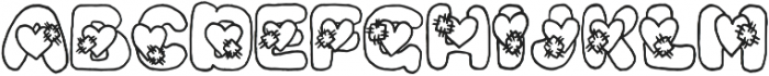 heart display otf (400) Font LOWERCASE