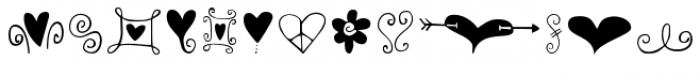 Hearts and Swirls Font UPPERCASE