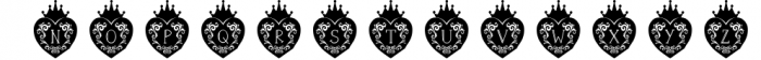 Heart Deco Monogram, valentine monogram for crafter Font LOWERCASE