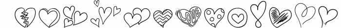 Heart Doodles - Dingbats Font Font UPPERCASE
