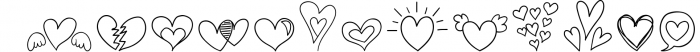 Heart Doodles - Dingbats Font Font UPPERCASE