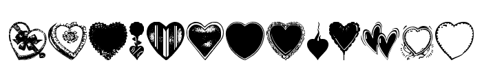 Hearts Galore Font UPPERCASE
