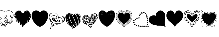 Hearts Galore Font LOWERCASE