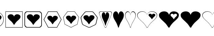 Hearts for 3D FX Font LOWERCASE