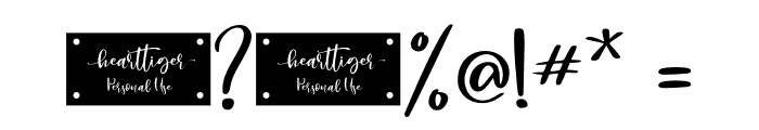 Hearttiger - Personal Use Font OTHER CHARS