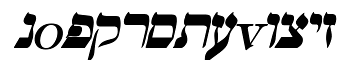 Hebrew Italic Font LOWERCASE