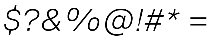 HelveticaNowText-LightItalic Font OTHER CHARS