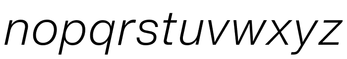 HelveticaNowText-LightItalic Font LOWERCASE