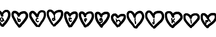hearts love Font LOWERCASE
