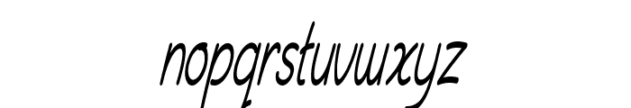 Henzo-ExtracondensedItalic Font LOWERCASE