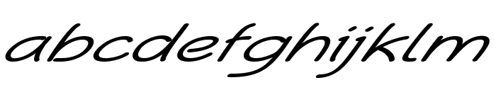 Henzo-ExtraexpandedItalic Font LOWERCASE