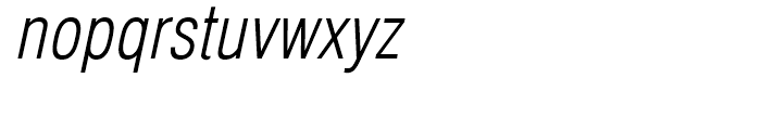 Helvetica Condensed Light Oblique Font LOWERCASE