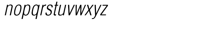 Helvetica Light Condensed Oblique Font LOWERCASE