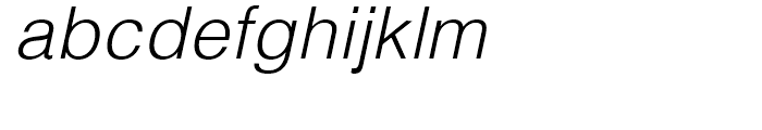 Helvetica Light Oblique Font LOWERCASE