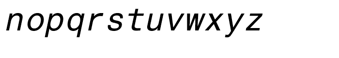 Helvetica Monospaced Italic Font LOWERCASE