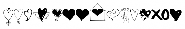 Heart Doodles Regular Font LOWERCASE