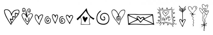Hearts and Swirls Too Regular Font UPPERCASE