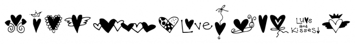 Hearts and Swirls Too Regular Font LOWERCASE