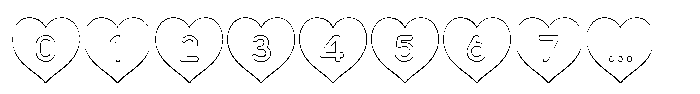 Heart Shape Outline Font OTHER CHARS