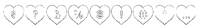 Heart Shape Outline Font OTHER CHARS