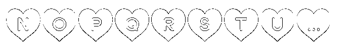 Heart Shape Outline Font LOWERCASE