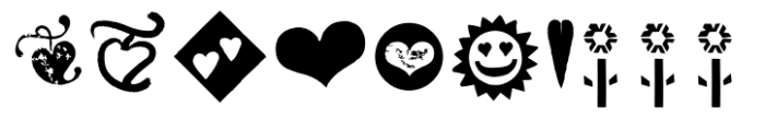 Hearts Love Smile Icons Font UPPERCASE