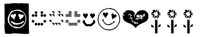 Hearts Love Smile Icons Font LOWERCASE