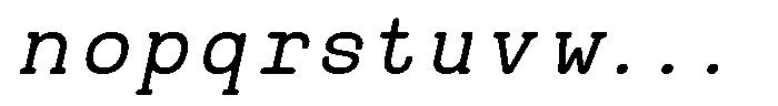 Heaven Mono Italic Font LOWERCASE