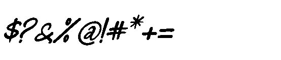 Heavenly Joyful Italic Font OTHER CHARS