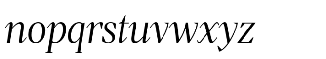 Hecate Ultra Light Italic Font LOWERCASE