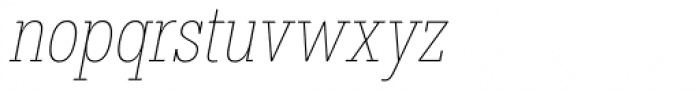 Hefring Slab Compact Thin Italic Font LOWERCASE