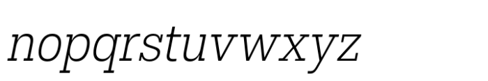 Hefring Slab Condensed Light Italic Font LOWERCASE